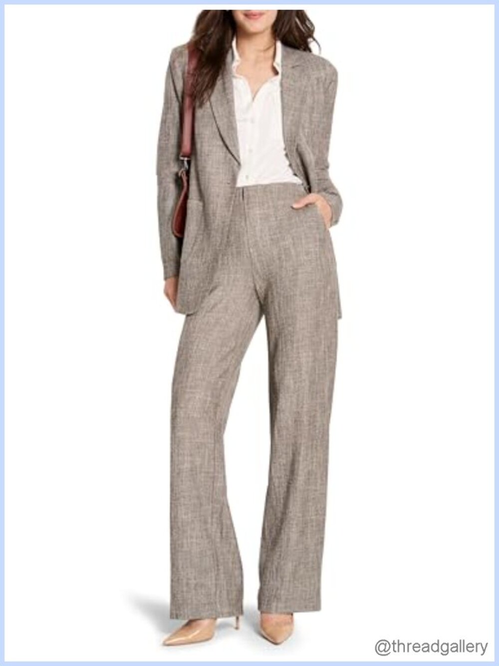 Woven Tweed City Blazer Jacket Professional Long Sleeve Sophisticated Silhouette